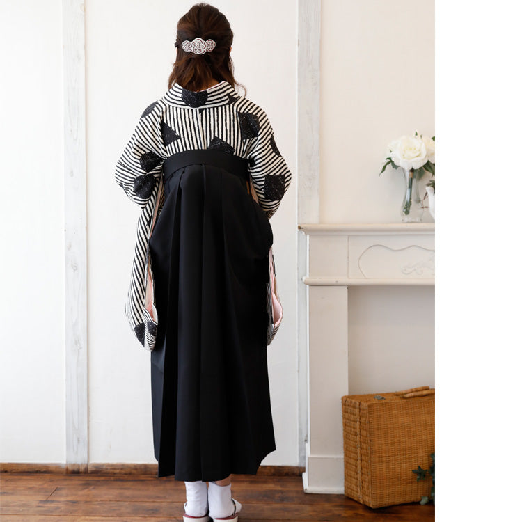 【リサイクル袴】袴 単品 販売品 中古 USED ブラック 袴91cm（身長153-158cm）卒業式  ひよこ商店 （5269627600）【中古販売】