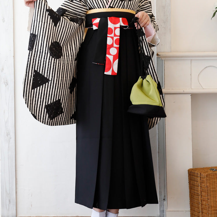 【リサイクル袴】袴 単品 販売品 中古 USED ブラック 袴91cm（身長153-158cm）卒業式  ひよこ商店 （5269627600）【中古販売】
