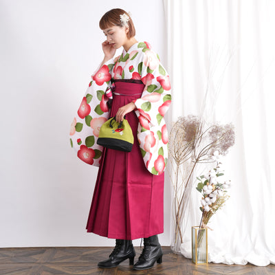 【リサイクル袴】袴 単品 販売品 中古 USED レッド ローズ 袴91cm（身長153-158cm）卒業式  ひよこ商店 （5269627700）【中古販売】