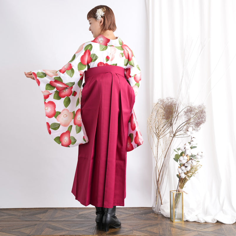 【リサイクル袴】袴 単品 販売品 中古 USED レッド ローズ 袴91cm（身長153-158cm）卒業式  ひよこ商店 （5269627700）【中古販売】