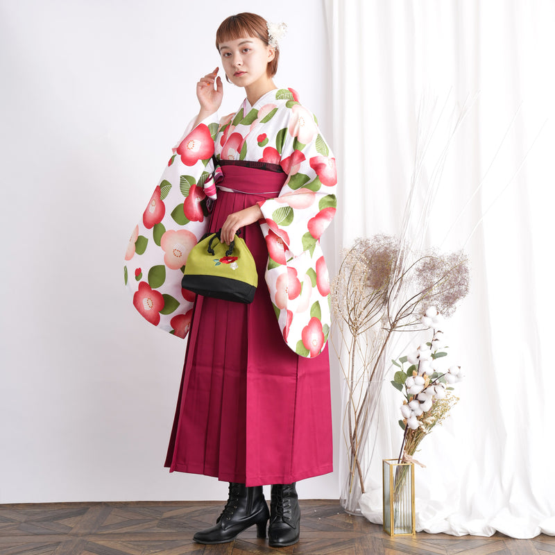 【リサイクル袴】袴 単品 販売品 中古 USED レッド ローズ 袴91cm（身長153-158cm）卒業式  ひよこ商店 （5269627700）【中古販売】