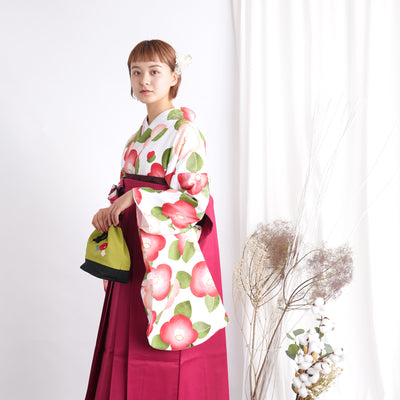 【リサイクル袴】袴 単品 販売品 中古 USED レッド ローズ 袴91cm（身長153-158cm）卒業式  ひよこ商店 （5269627700）【中古販売】