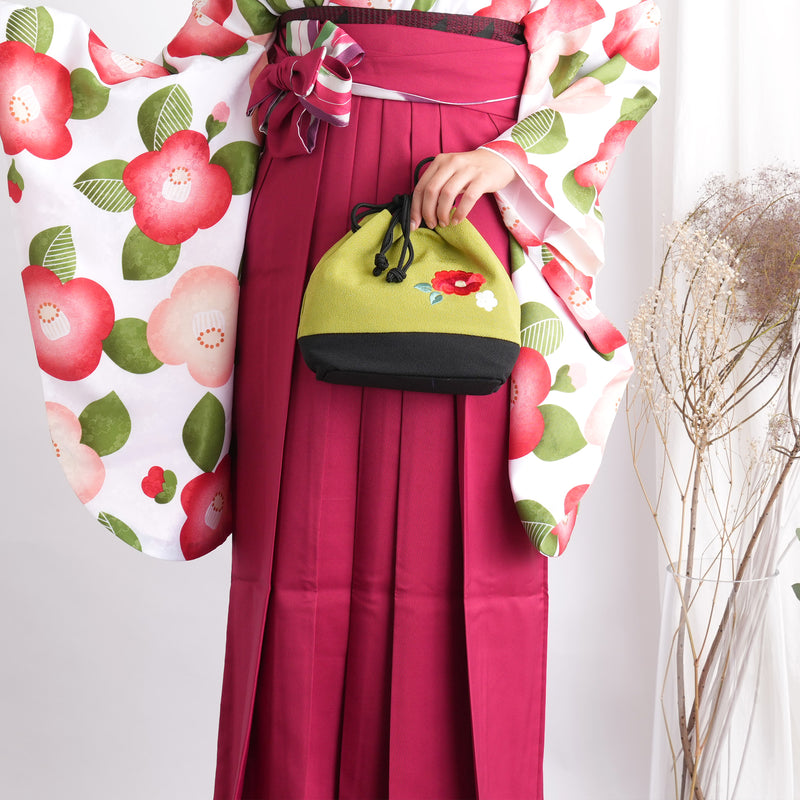 【リサイクル袴】袴 単品 販売品 中古 USED レッド ローズ 袴91cm（身長153-158cm）卒業式  ひよこ商店 （5269627700）【中古販売】
