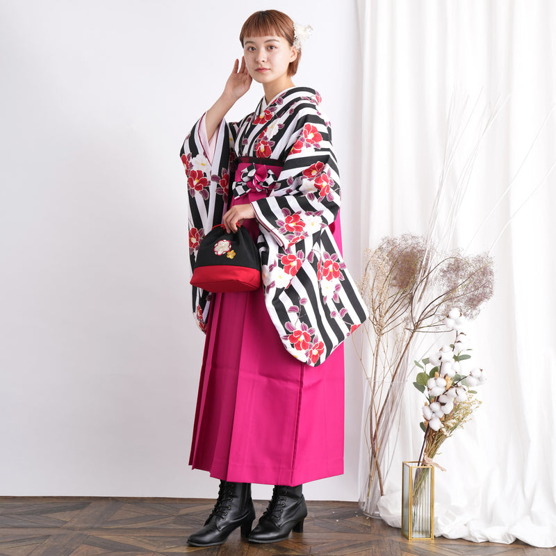 【リサイクル袴】袴 単品 販売品 中古 USED ピンク 袴91cm（身長153-158cm）卒業式  ひよこ商店 （5269627800）【中古販売】