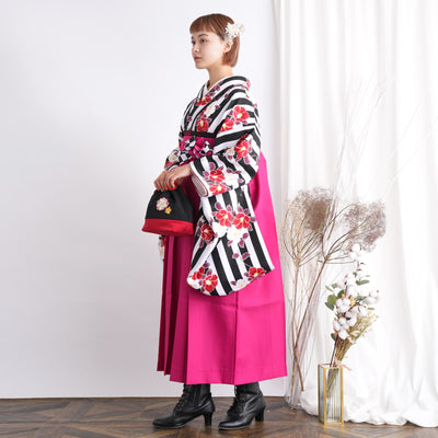 【リサイクル袴】袴 単品 販売品 中古 USED ピンク 袴91cm（身長153-158cm）卒業式  ひよこ商店 （5269627800）【中古販売】