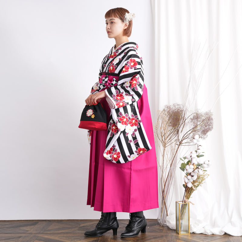 【リサイクル袴】袴 単品 販売品 中古 USED ピンク 袴91cm（身長153-158cm）卒業式  ひよこ商店 （5269627800）【中古販売】