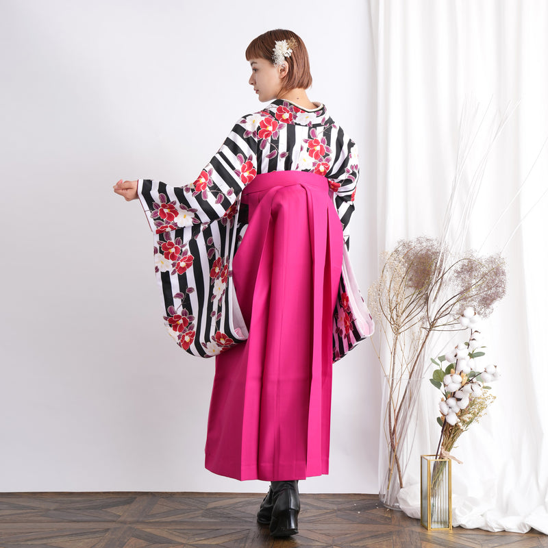 【リサイクル袴】袴 単品 販売品 中古 USED ピンク 袴91cm（身長153-158cm）卒業式  ひよこ商店 （5269627800）【中古販売】