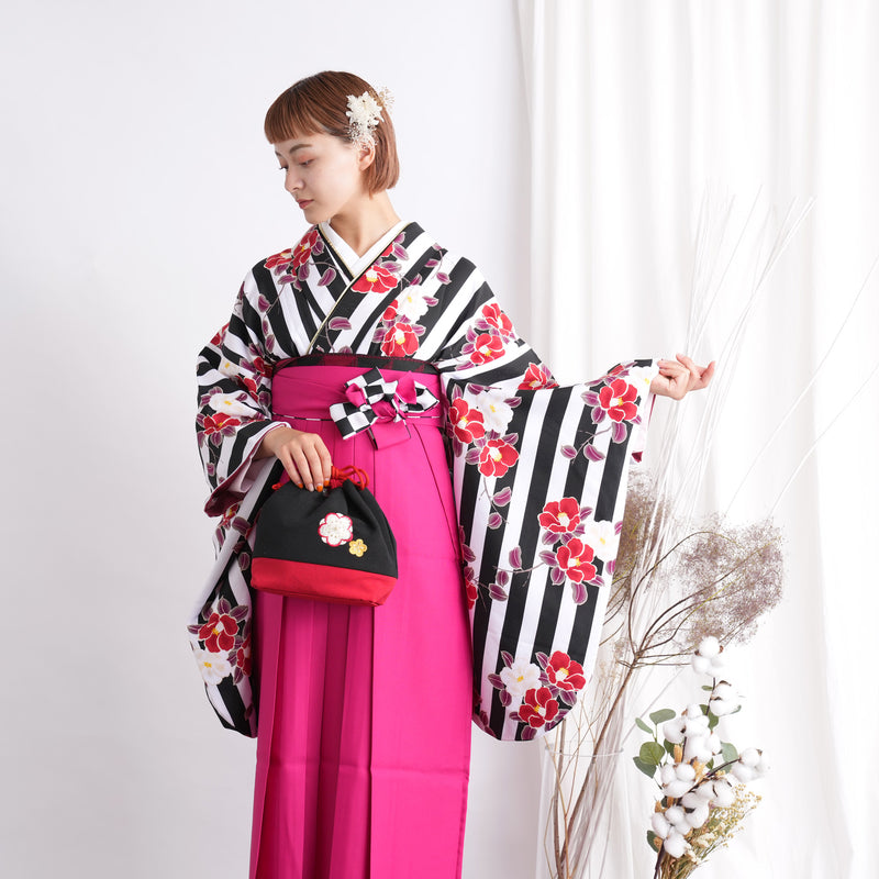 【リサイクル袴】袴 単品 販売品 中古 USED ピンク 袴91cm（身長153-158cm）卒業式  ひよこ商店 （5269627800）【中古販売】