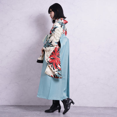 【リサイクル袴】袴 単品 販売品 中古 USED 水色 袴91cm（身長153-158cm）卒業式  ひよこ商店 （5269628000）【中古販売】