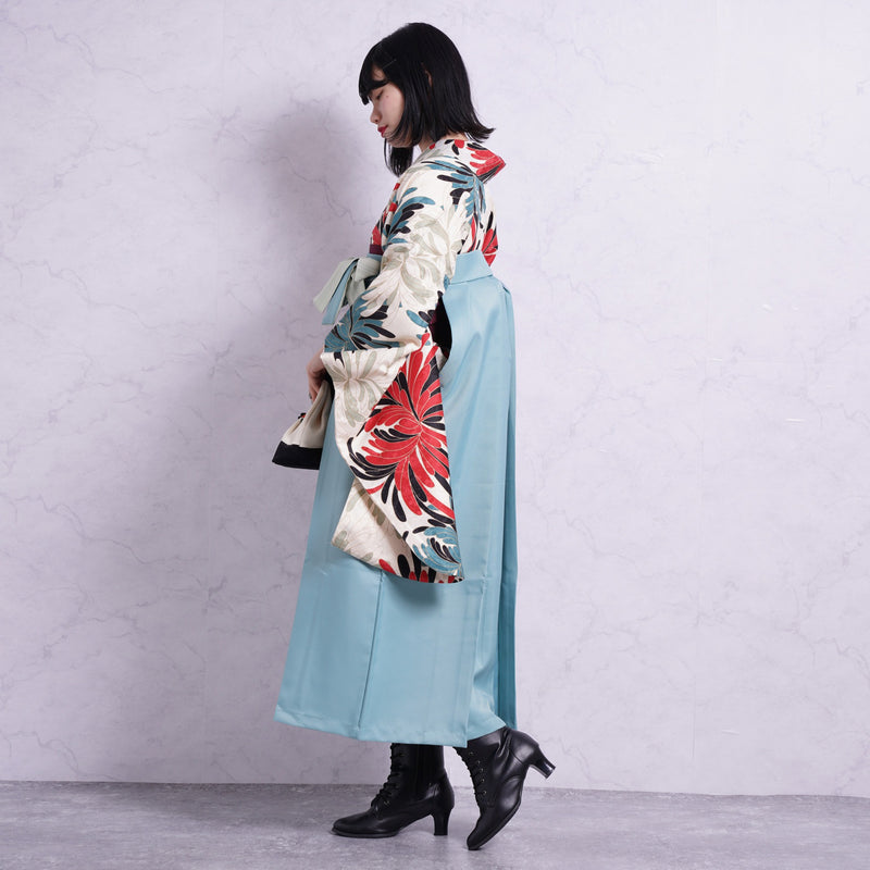 【リサイクル袴】袴 単品 販売品 中古 USED 水色 袴91cm（身長153-158cm）卒業式  ひよこ商店 （5269628000）【中古販売】