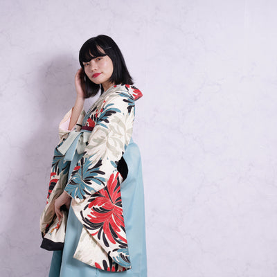 【リサイクル袴】袴 単品 販売品 中古 USED 水色 袴91cm（身長153-158cm）卒業式  ひよこ商店 （5269628000）【中古販売】