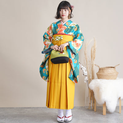 【リサイクル袴】袴 単品 販売品 中古 USED イエロー 袴95cm（身長158-163cm）卒業式  ひよこ商店 （5270626800）【中古販売】