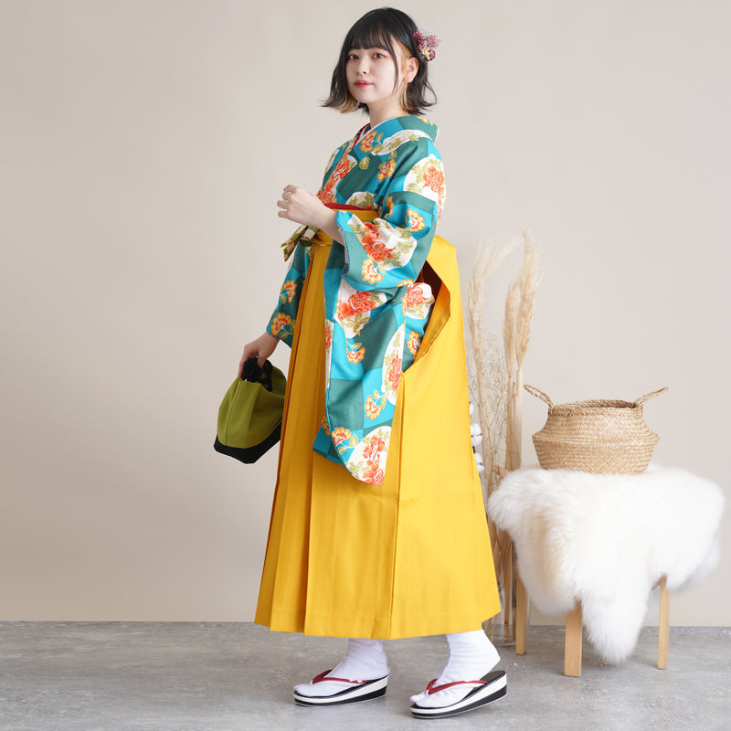 【リサイクル袴】袴 単品 販売品 中古 USED イエロー 袴95cm（身長158-163cm）卒業式  ひよこ商店 （5270626800）【中古販売】
