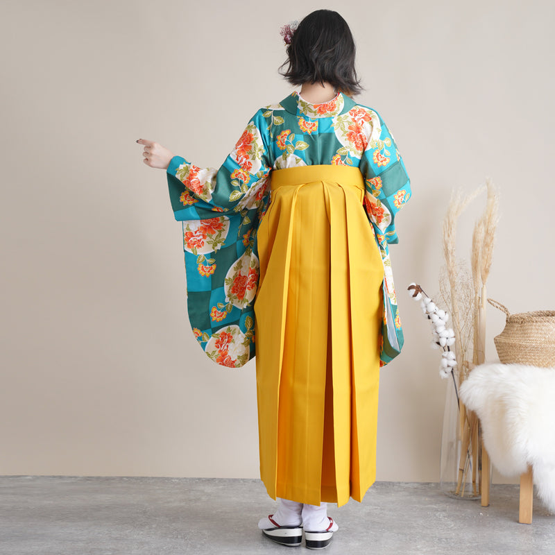 【リサイクル袴】袴 単品 販売品 中古 USED イエロー 袴95cm（身長158-163cm）卒業式  ひよこ商店 （5270626800）【中古販売】