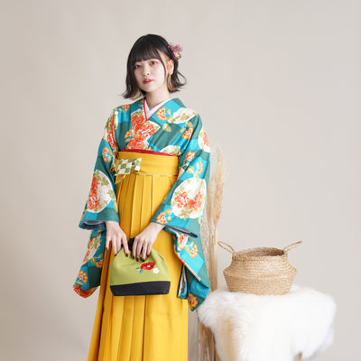 【リサイクル袴】袴 単品 販売品 中古 USED イエロー 袴95cm（身長158-163cm）卒業式  ひよこ商店 （5270626800）【中古販売】