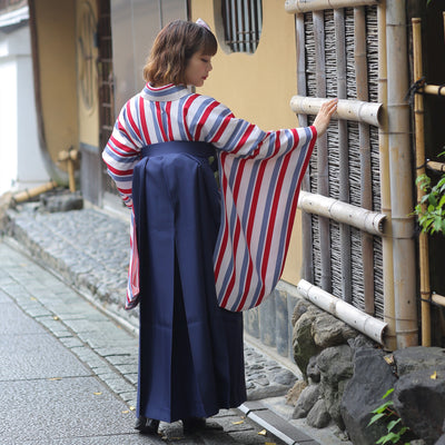 【リサイクル袴】袴 単品 販売品 中古 USED ネイビー 袴95cm（身長158-163cm）卒業式  ひよこ商店 （5270626900）【中古販売】
