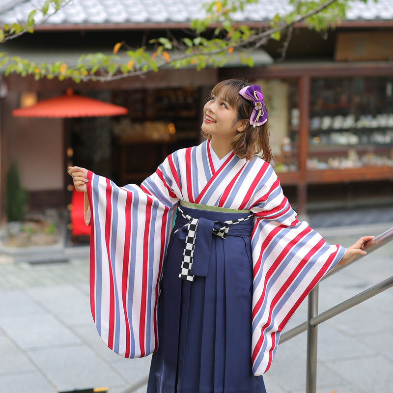 【リサイクル袴】袴 単品 販売品 中古 USED ネイビー 袴95cm（身長158-163cm）卒業式  ひよこ商店 （5270626900）【中古販売】