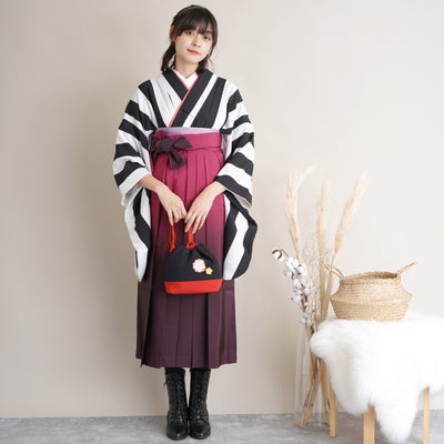 【リサイクル袴】袴 単品 販売品 中古 USED えんじ ぼかし 袴95cm（身長158-163cm）卒業式  （5270627000）【中古販売】