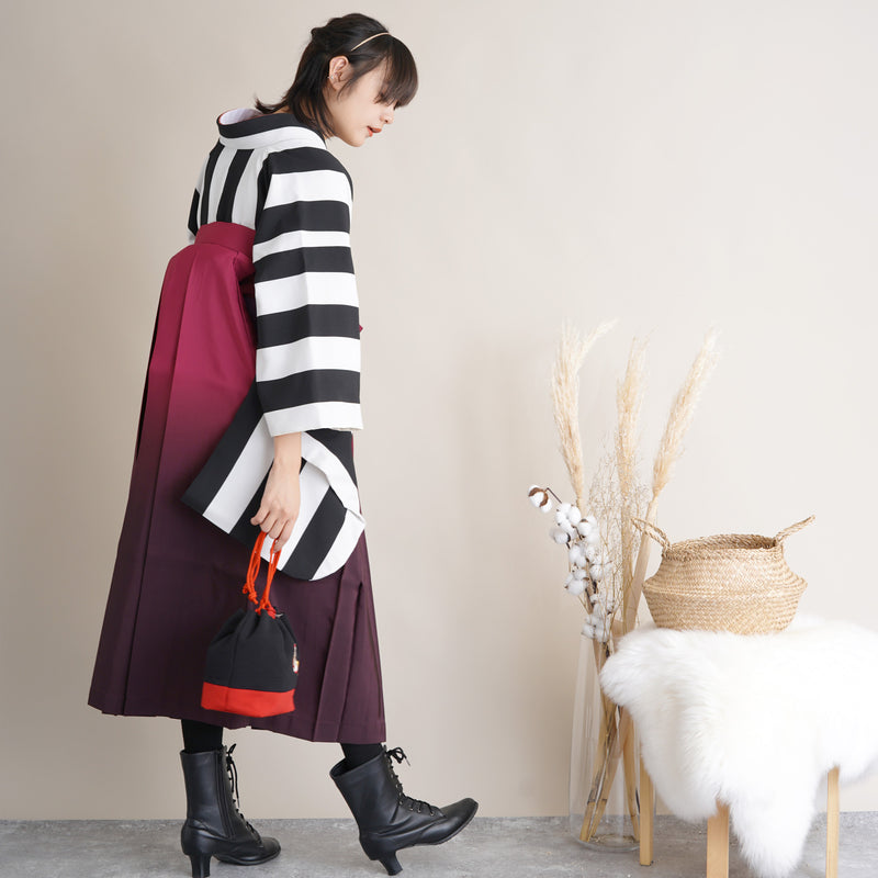 【リサイクル袴】袴 単品 販売品 中古 USED えんじ ぼかし 袴95cm（身長158-163cm）卒業式  （5270627000）【中古販売】