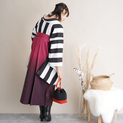 【リサイクル袴】袴 単品 販売品 中古 USED えんじ ぼかし 袴95cm（身長158-163cm）卒業式  （5270627000）【中古販売】
