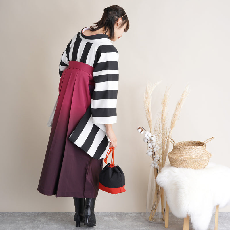 【リサイクル袴】袴 単品 販売品 中古 USED えんじ ぼかし 袴95cm（身長158-163cm）卒業式  （5270627000）【中古販売】
