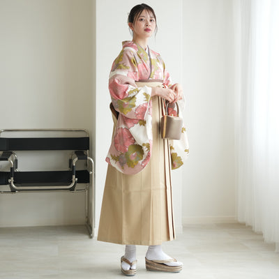 【リサイクル袴】袴 単品 販売品 中古 USED ベージュ 袴95cm（身長158-163cm）卒業式  ひよこ商店（5270627100）【中古販売】