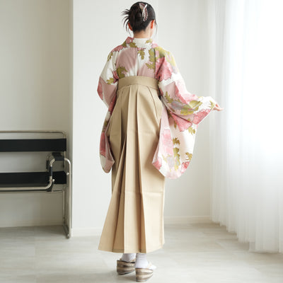 【リサイクル袴】袴 単品 販売品 中古 USED ベージュ 袴95cm（身長158-163cm）卒業式  ひよこ商店（5270627100）【中古販売】