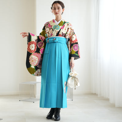 【リサイクル袴】袴 単品 販売品 中古 USED 水色 袴95cm（身長158-163cm）卒業式  JAPANSTYLE×中村里砂（5270627200）【中古販売】