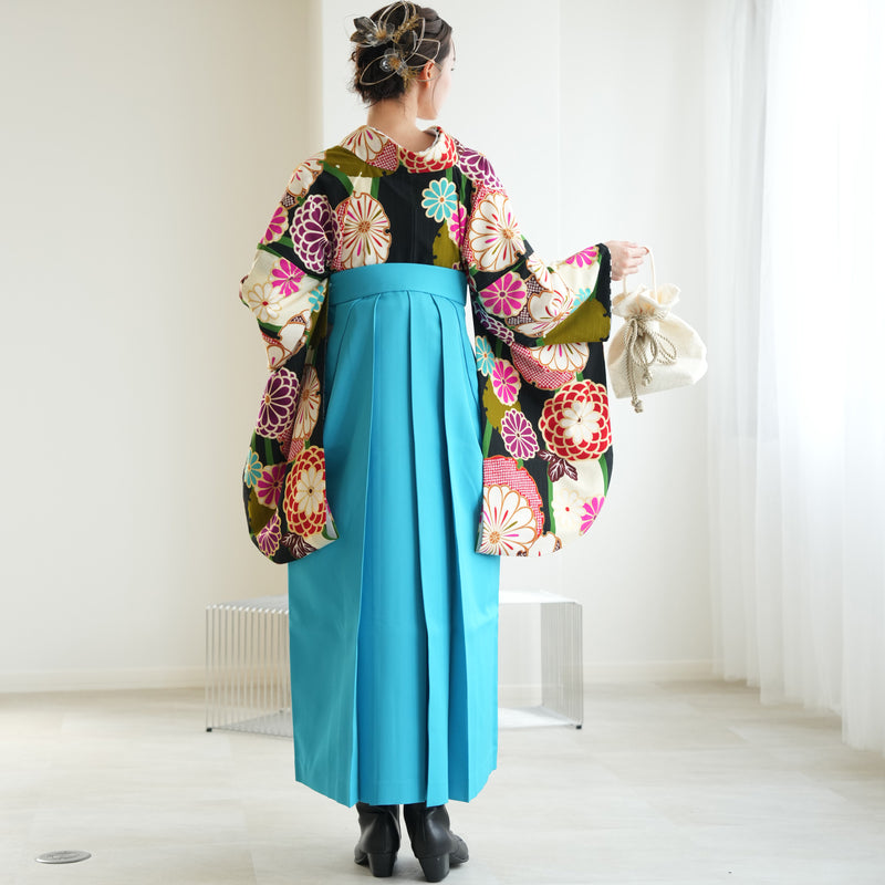 【リサイクル袴】袴 単品 販売品 中古 USED 水色 袴95cm（身長158-163cm）卒業式  JAPANSTYLE×中村里砂（5270627200）【中古販売】