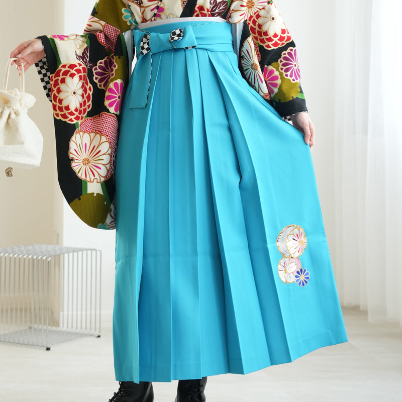 【リサイクル袴】袴 単品 販売品 中古 USED 水色 袴95cm（身長158-163cm）卒業式  JAPANSTYLE×中村里砂（5270627200）【中古販売】