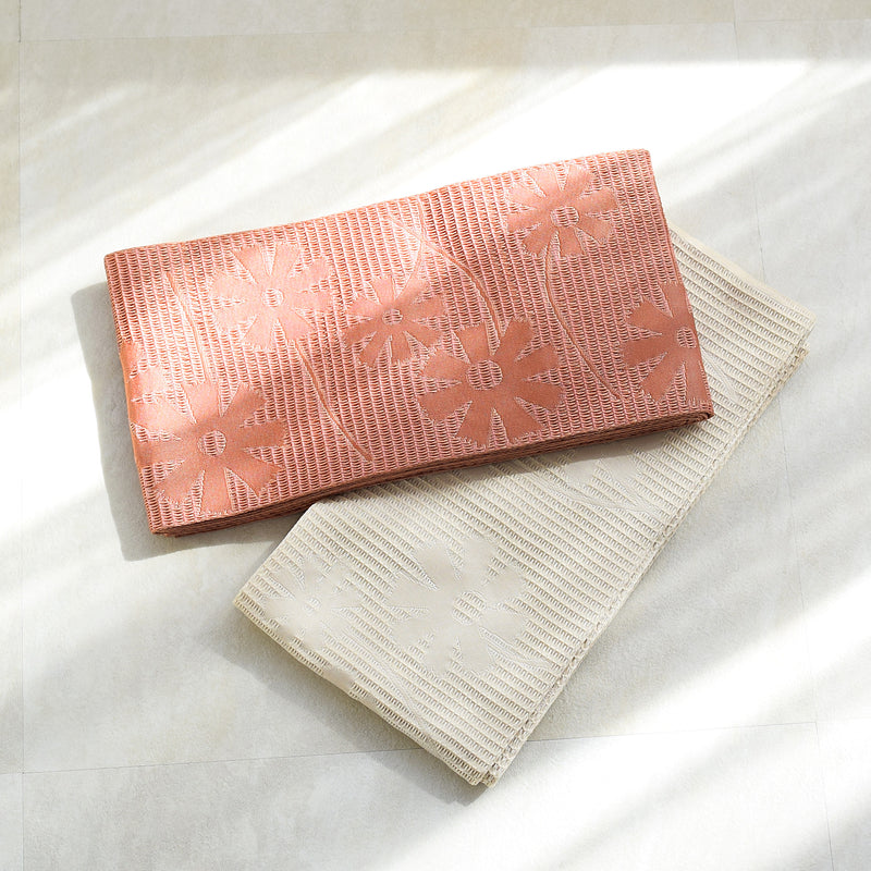 昭和レトロ アンティーク☆正絹 袷小紋 飛び柄小紋☆サーモンピンク袋帯と合わすと