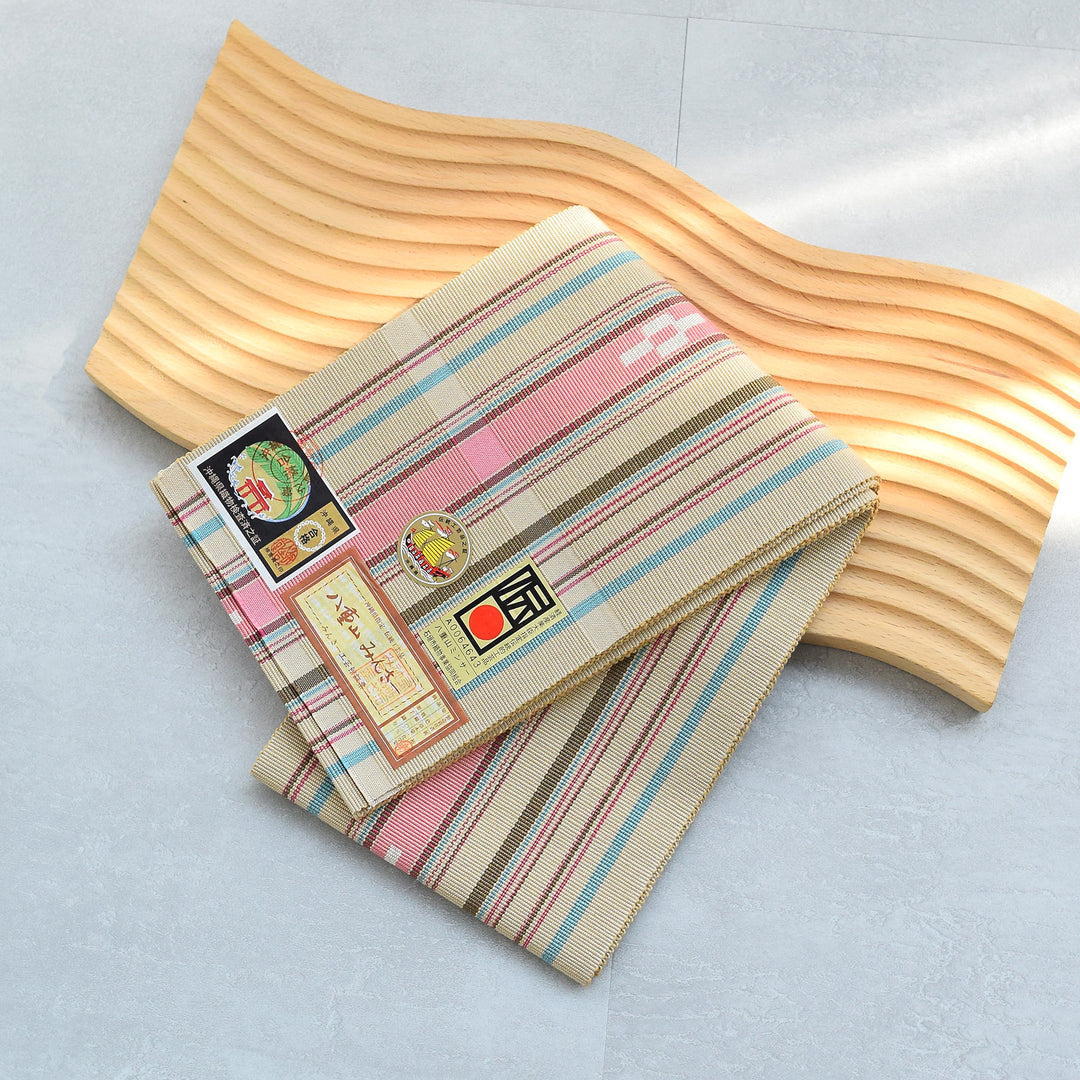 最終値下げ　本場琉球　ミンサー織　半幅帯　ベージュ色　used 5278612700_1080x.jpg?v=1740707913