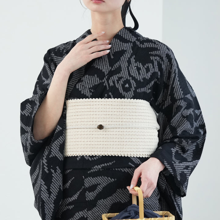 半幅帯 渦編み 生成】四寸帯単品 レディース 綿100％ 単帯 日本製 国産