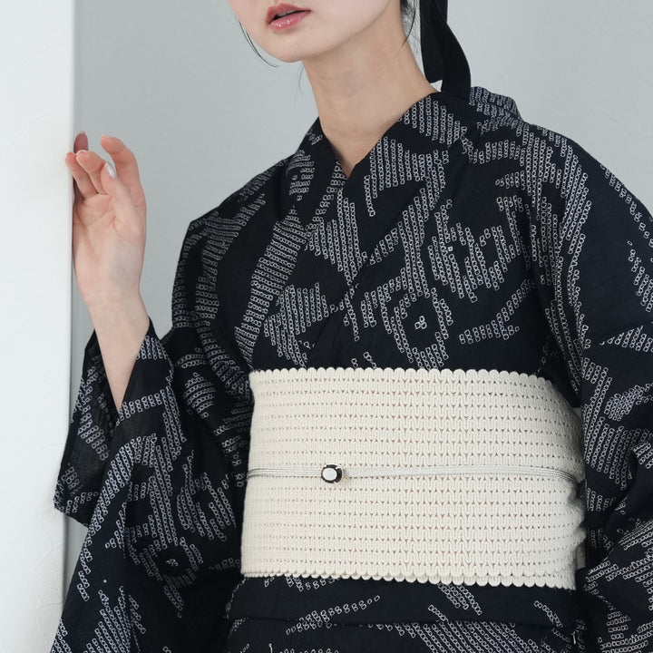 半幅帯 渦編み 生成】四寸帯単品 レディース 綿100％ 単帯 日本製 国産
