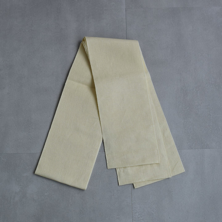 半幅帯 クリーム】帯単品 本麻小袋帯 麻100％ 無地 日本製 紬