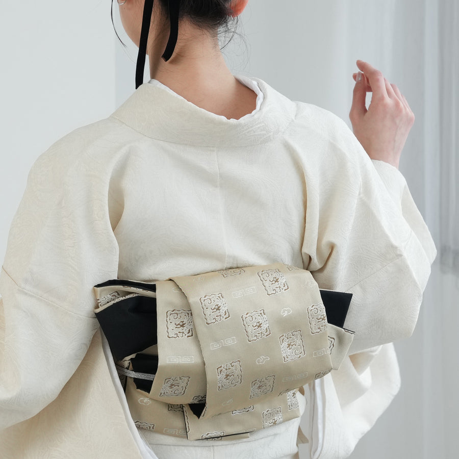 美品 utatane ウタタネ 浴衣 帯 兵児帯 シンプル 白 黒 ベージュ utatane 高級変わり織 浴衣3点セット ( ゆかた・帯・下駄 ) 白地