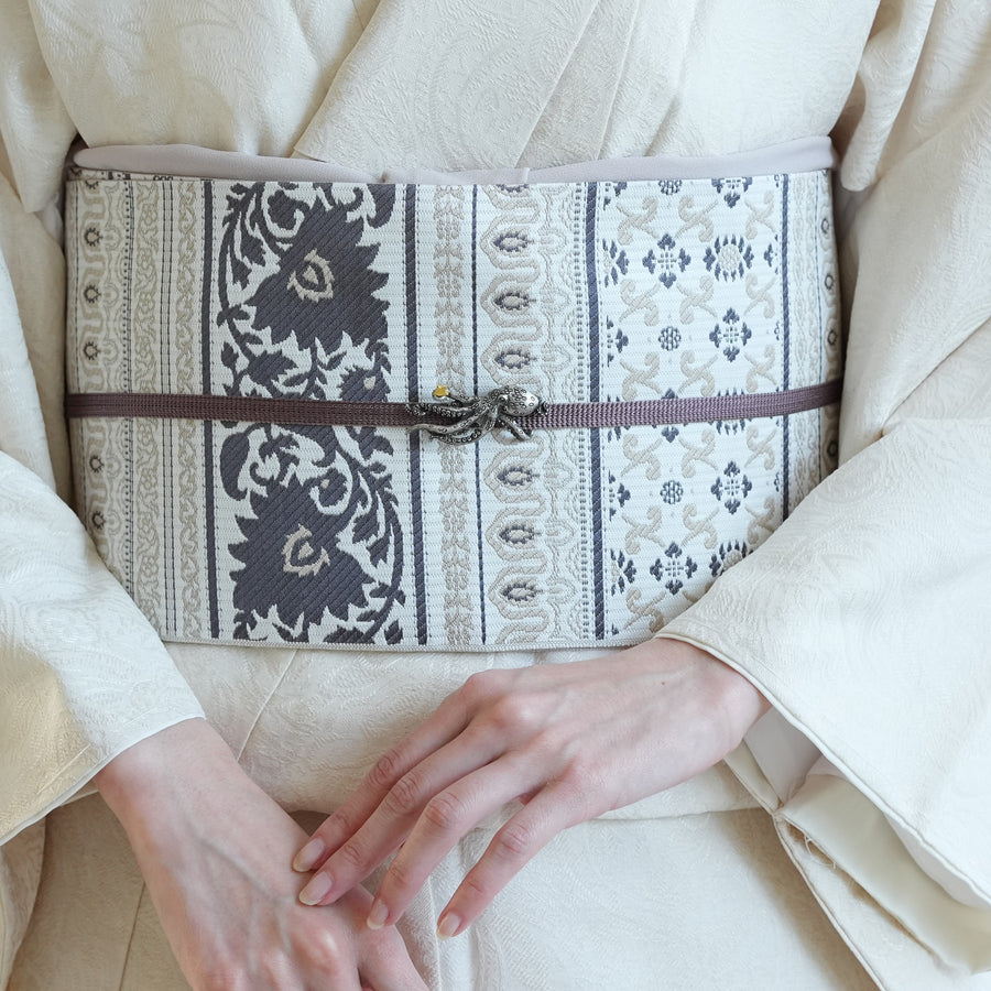 パンダ 市松人形の着物 6号 希少 古布 江戸縮緬 あやめ 刀 弓？ パンダ