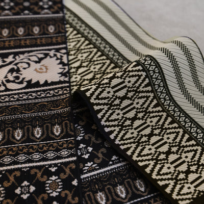 【半幅帯 博多織 インド更紗献上 ブラウン×ベージュ】帯単品 小袋帯 長尺 正絹 リバーシブル 日本製 本場筑前博多織 紋小巾袋帯 証紙付き（5279625300）