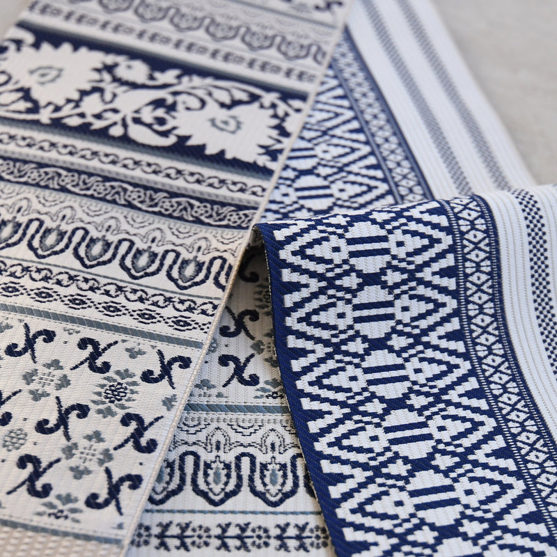 【半幅帯 博多織 インド更紗献上 ホワイト】帯単品 小袋帯 長尺 正絹 リバーシブル 日本製 本場筑前博多織 紋小巾袋帯 証紙付き（5279625400）