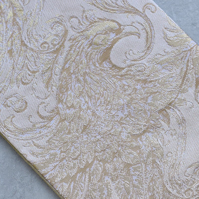 【細帯 鳳凰】半幅帯 単品 数量限定 浴衣 着物 小紋 レディース  生成り アイボリー ベージュ 金襴 日本製 ニコアンティーク （5279625600）