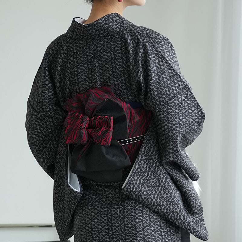 【細帯 紅蓮】半幅帯 単品 数量限定 浴衣 着物 小紋 レディース 金襴 日本製 ニコアンティーク （5279626000）