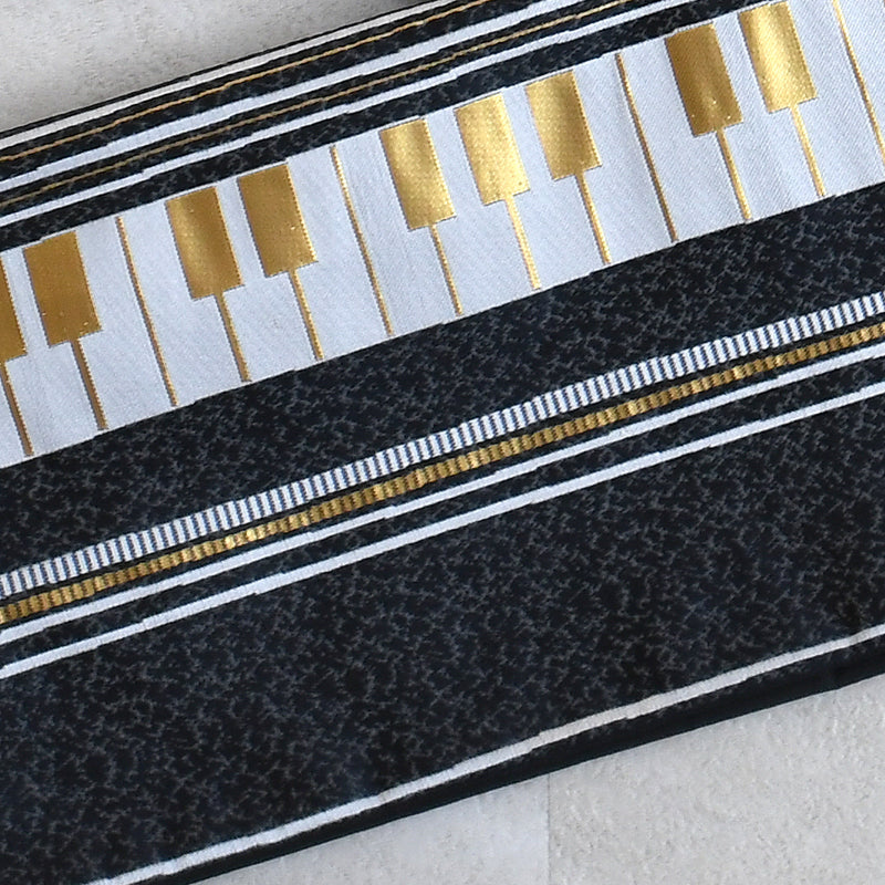 【細帯 ピアノフォルテ】半幅帯 単品 数量限定 浴衣 着物 小紋 レディース 金襴 日本製 ニコアンティーク （5279626200）