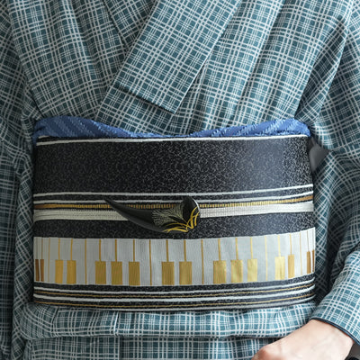 【細帯 ピアノフォルテ】半幅帯 単品 数量限定 浴衣 着物 小紋 レディース 金襴 日本製 ニコアンティーク （5279626200）