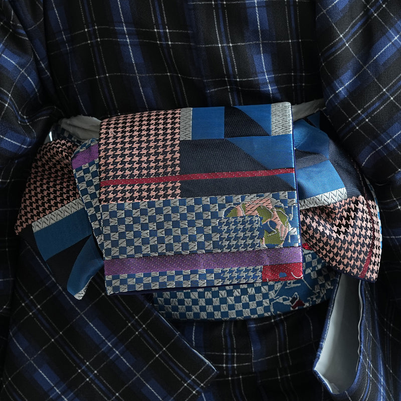 【細帯 花街モダン】半幅帯 単品 数量限定 浴衣 着物 小紋 レディース 金襴 日本製 ニコアンティーク （5279626300）