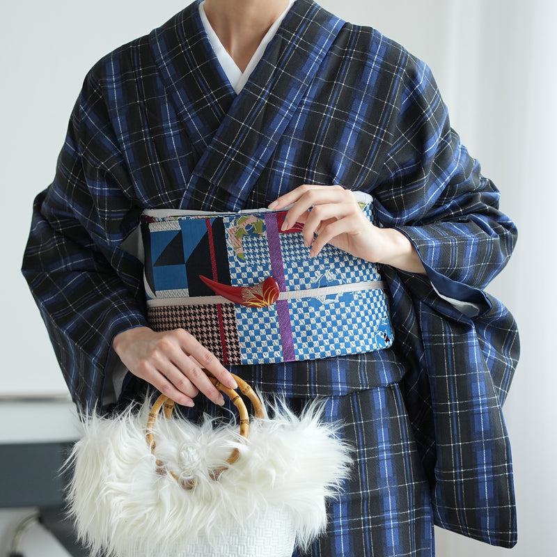 【細帯 花街モダン】半幅帯 単品 数量限定 浴衣 着物 小紋 レディース 金襴 日本製 ニコアンティーク （5279626300）