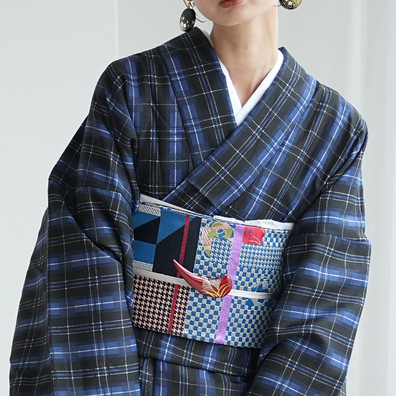 【細帯 花街モダン】半幅帯 単品 数量限定 浴衣 着物 小紋 レディース 金襴 日本製 ニコアンティーク （5279626300）