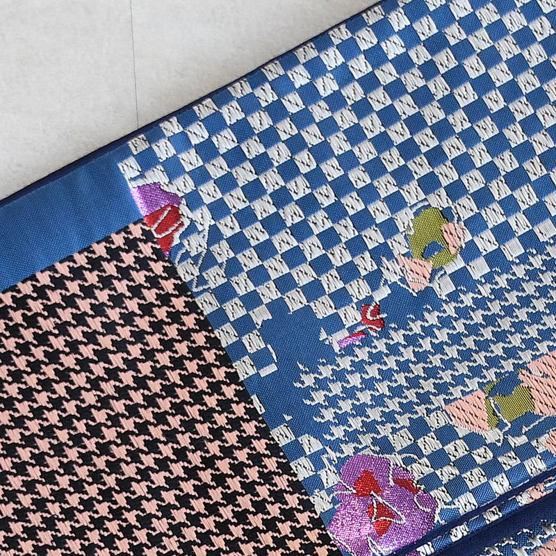 【細帯 蒼幾何ノ華】半幅帯 単品 数量限定 浴衣 着物 小紋 レディース 金襴 日本製 ニコアンティーク （5279626600）