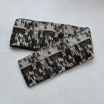 【半幅帯 リバーシブル 煤灯】帯単品 小袋帯 長尺 日本製 細帯 オールシーズン 浴衣 紬 小紋 着物 ブラック グリーン（5279626700）