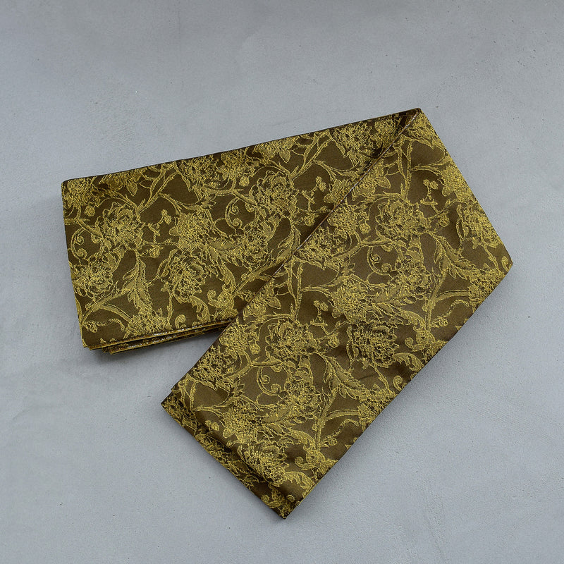 【半幅帯 リバーシブル 芥子雅】帯単品 小袋帯 長尺 日本製 細帯 オールシーズン 浴衣 紬 小紋 着物 からし ブラウン（5279626800）