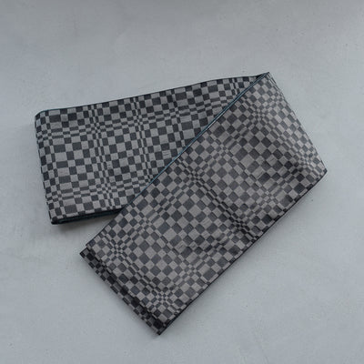 【半幅帯 リバーシブル 翠流光】帯単品 小袋帯 長尺 日本製 細帯 オールシーズン 浴衣 紬 小紋 着物 エメラルドグリーン グレー 黒（5279627200）